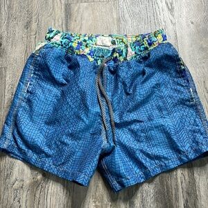 Maaji Men’s blue Floral Geometric Swim Shorts, size small